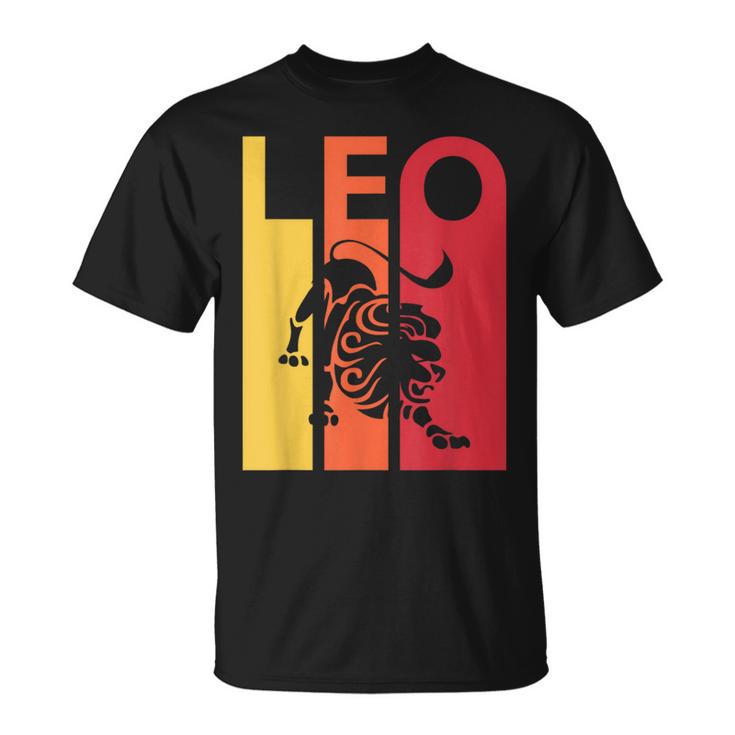 Retro Leo Zodiac Sign July August Birthday Vintage Leo T-Shirt