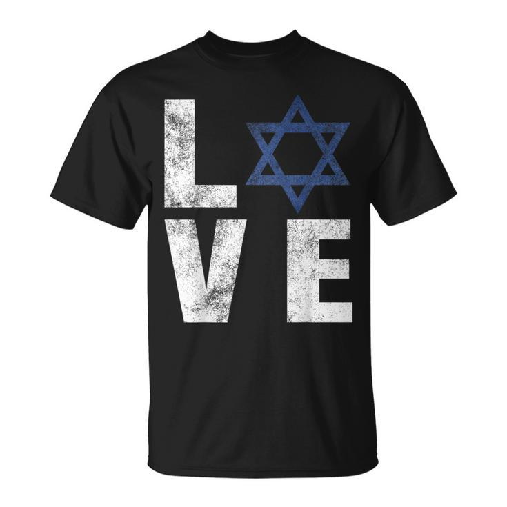 Retro I Love Israel Jewish Star Of David Israeli T-Shirt