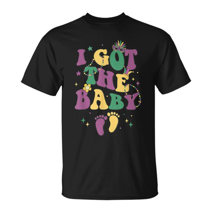 Retro Mardi Gras I Got The Baby Pregnancy Announcement T-Shirt