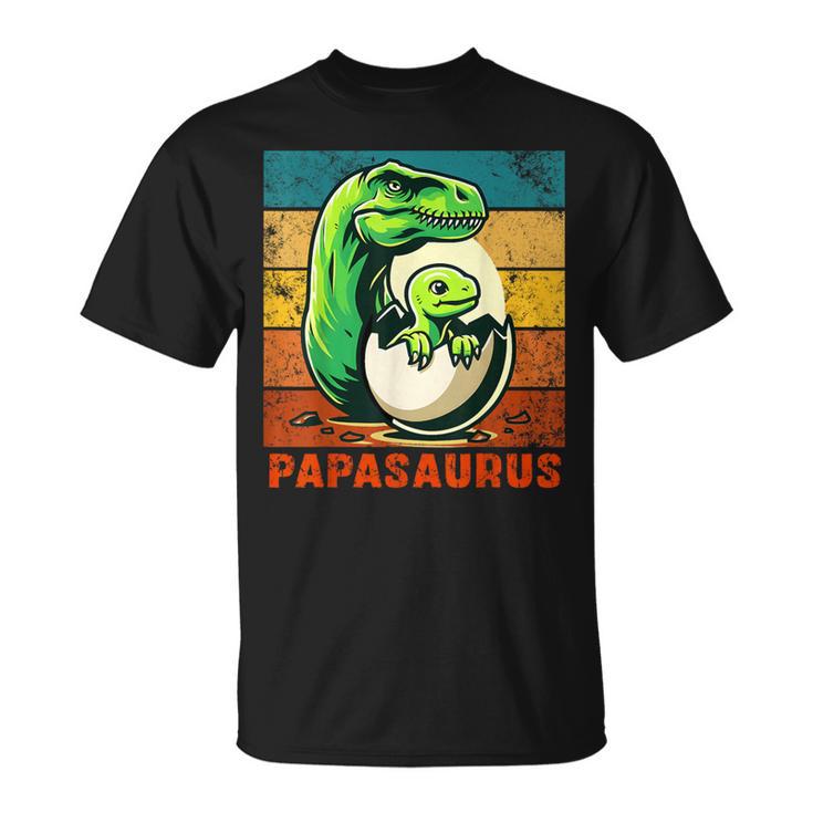 Retro Papasaurus Father's Day Best Dad T-Rex Papa Dinosaur T-Shirt