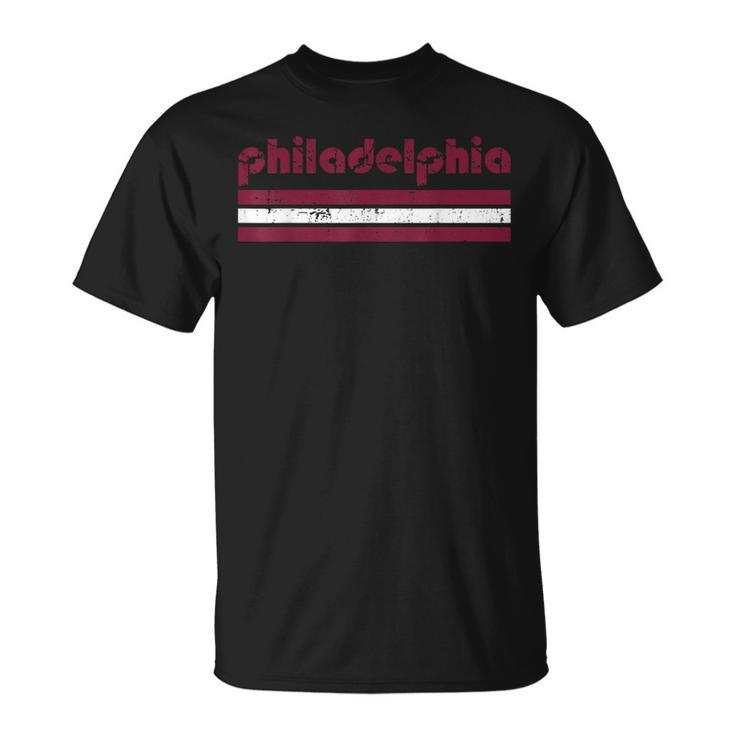Retro Philadelphia Three 3 Stripes Vintage Weathered T-Shirt