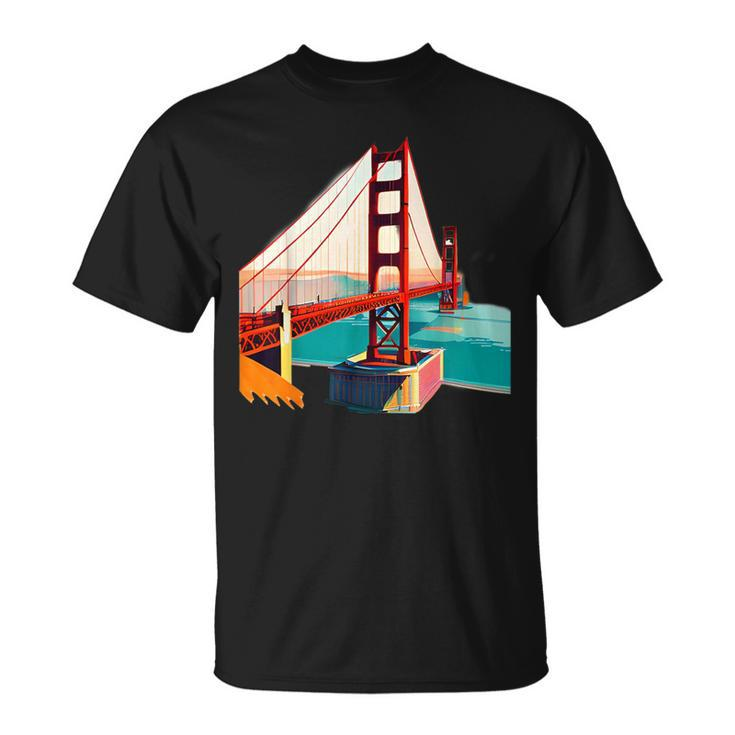 Retro San Francisco Golden Gate Bridge Sf Fog City Sf T-Shirt