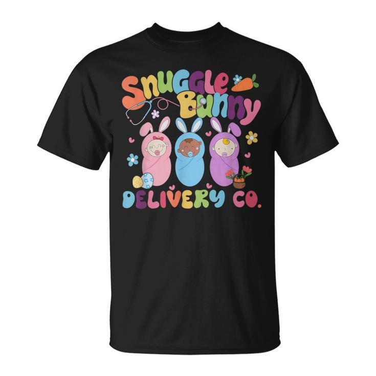 Retro Snuggle Bunny Delivery Easter Labor And Delivery Nurse T-Shirt