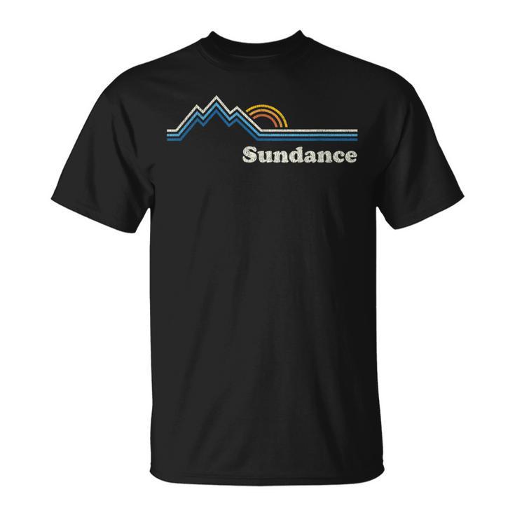 Retro Sundance Utah Ut T Vintage Sunrise Mountains T-Shirt