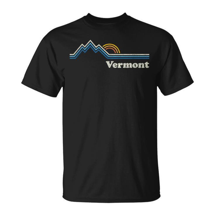 Retro Vermont T Vintage Sunrise Mountains T-Shirt