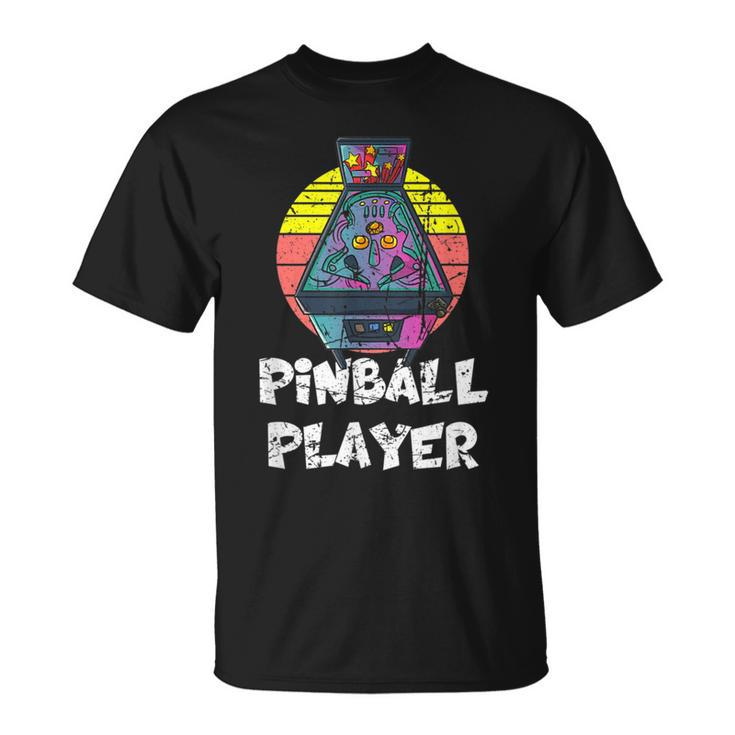 Retro Vintage Arcade Distressed Pinball Player T-Shirt