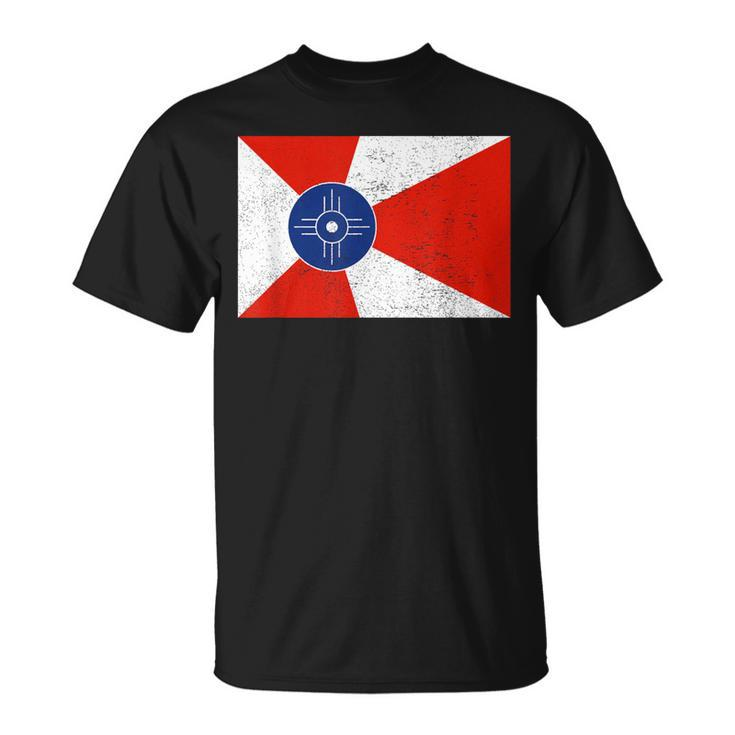 Retro Vintage Distressed Wichita Flag Kansas Home Pride T-Shirt
