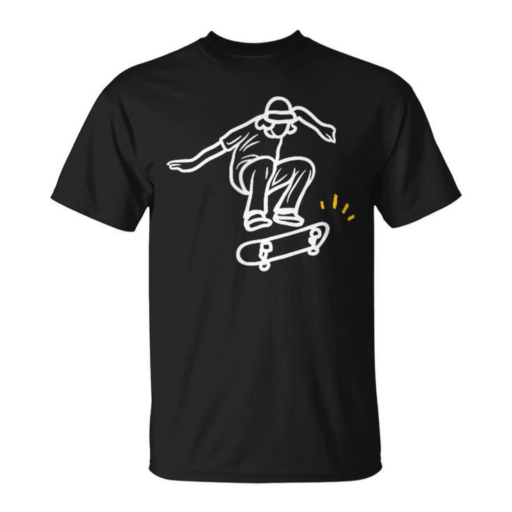 Retro Vintage Skateboard Minimalist Simple T-Shirt