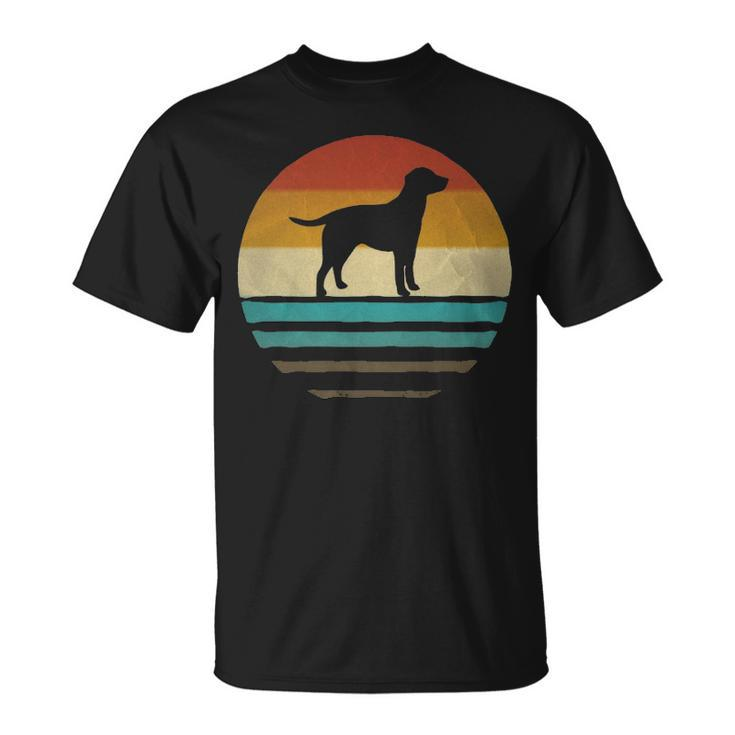 Retro Vintage Sunset Labrador Retriever Dog Breed Silhouette T-Shirt