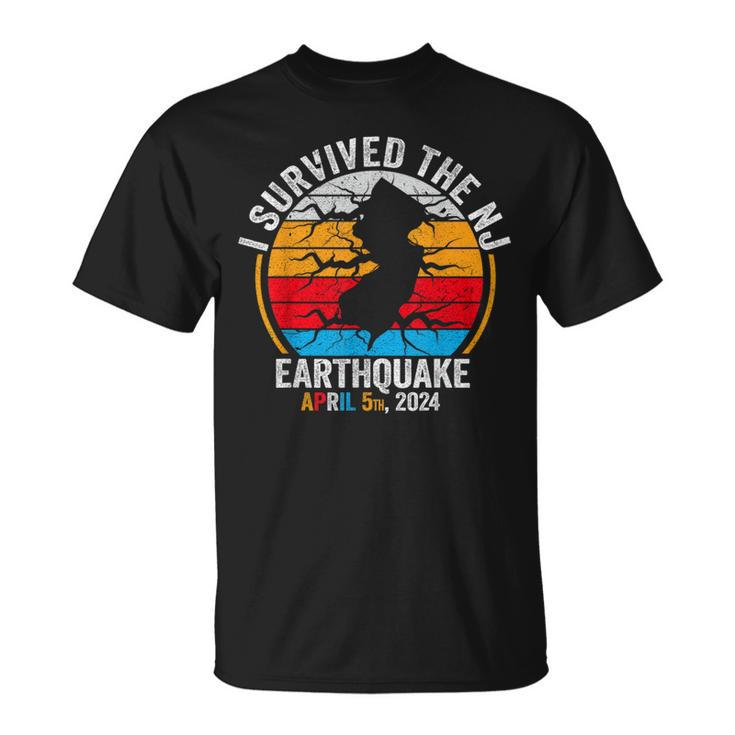Retro Vintage I Survived The Nj Earthquake T-Shirt