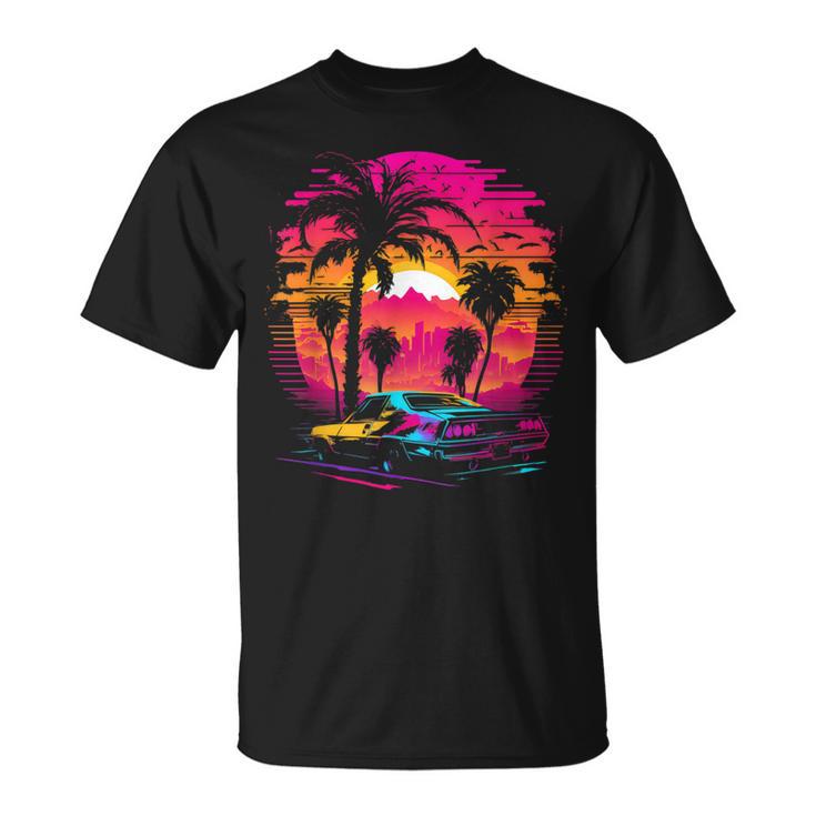 Retrowave Synthwave Aesthetic Sports Car 80S 90S T-Shirt