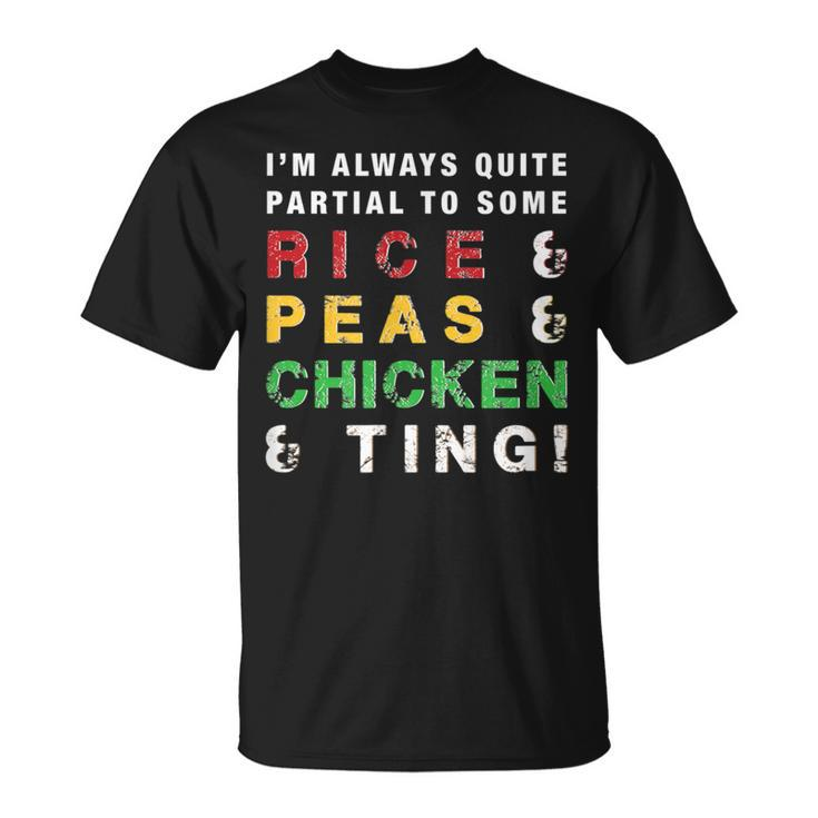 Rice And Peas And Chicken Jamaican Slang And Cuisine T-Shirt