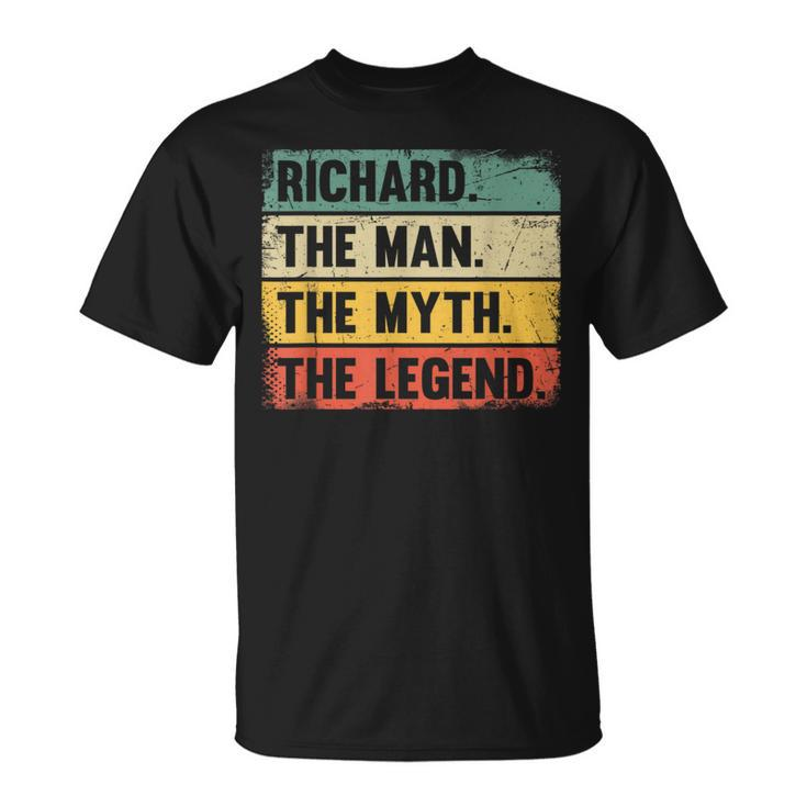 Richard The Man The Myth The Legend Retro For Richard T-Shirt