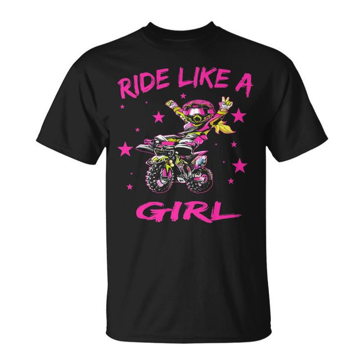 Ride Like A Girl Cute Dirt Bike Motocross T-Shirt