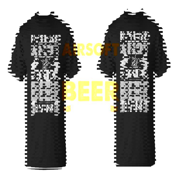 Rifle De Airsoft Para Hombre Camiseta unisex