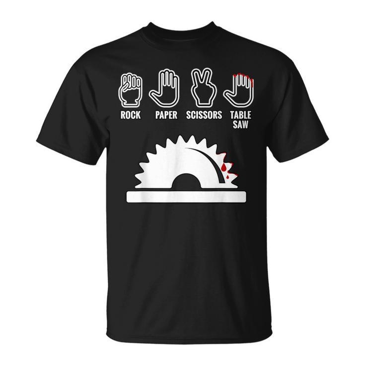 Rock Paper Scissors Table Saw Carpenter T-Shirt