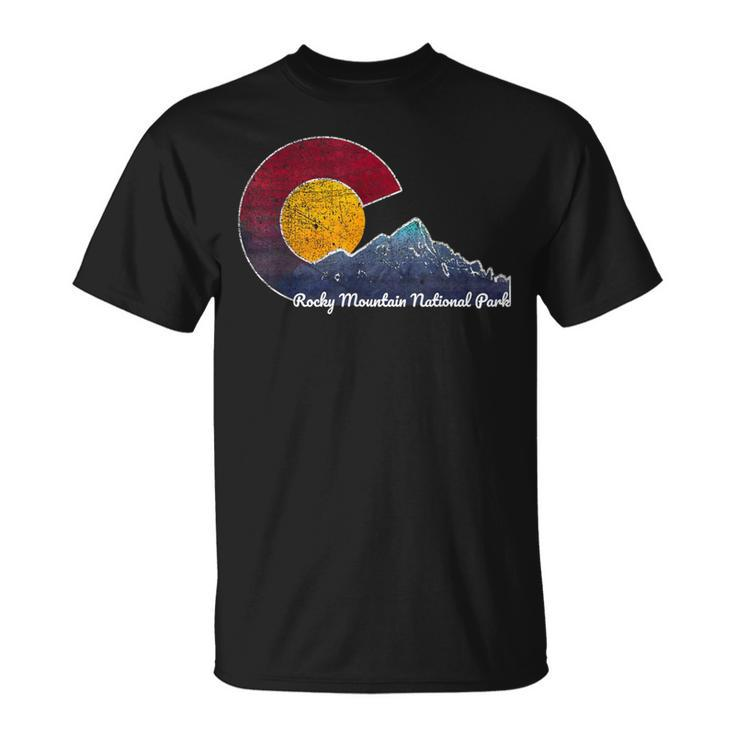 Rocky Mountain National Park Flag Inspired Scene T-Shirt
