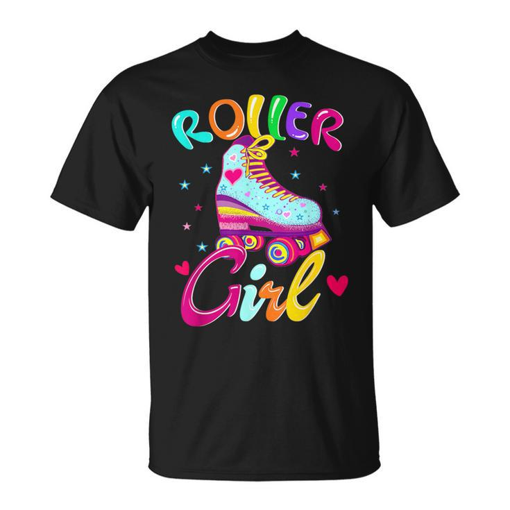 Roller Girl Skater Skating Retro Vintage 70S 80S 90S Skates T-Shirt