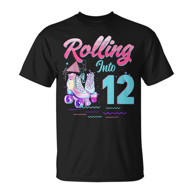 Rolling Into 12 Years Roller Skates Skating For Girls T-Shirt