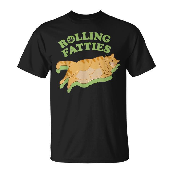 Rolling Fatties Weed Cat Marijuana T-Shirt