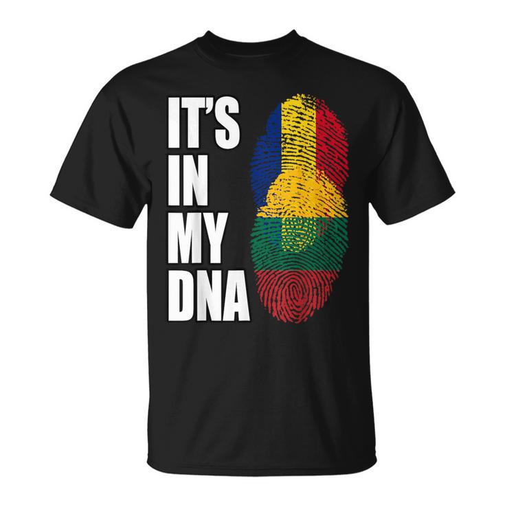 Romanian And Lithuanian Vintage Heritage Dna Flag T-Shirt