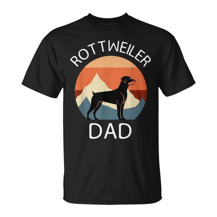 Rottweiler Dog Fathers Day Vintage Pet Rottie Dad Graphic T-Shirt