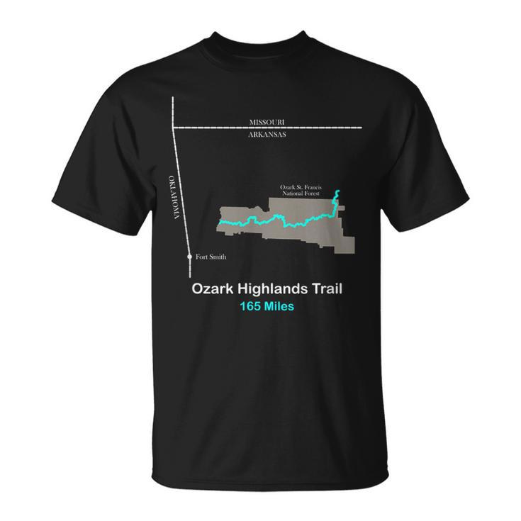 Route Map Of The Ozark Highlands Trail T-Shirt
