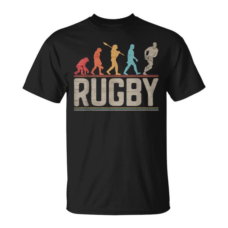 T-Shirt Rugby Evolution Divertente Uomo Donna 100% Cotone - Maglietta Umoristica Per Giocatori E Tifosi