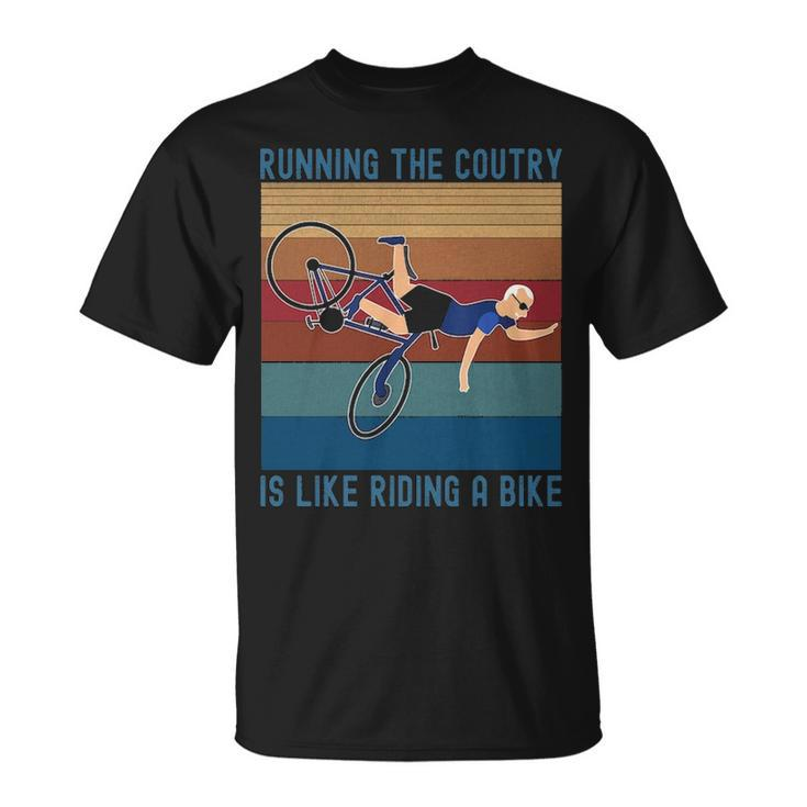 Running The Coutry Is Like Riding A Bike Joe Biden Vintage T-Shirt