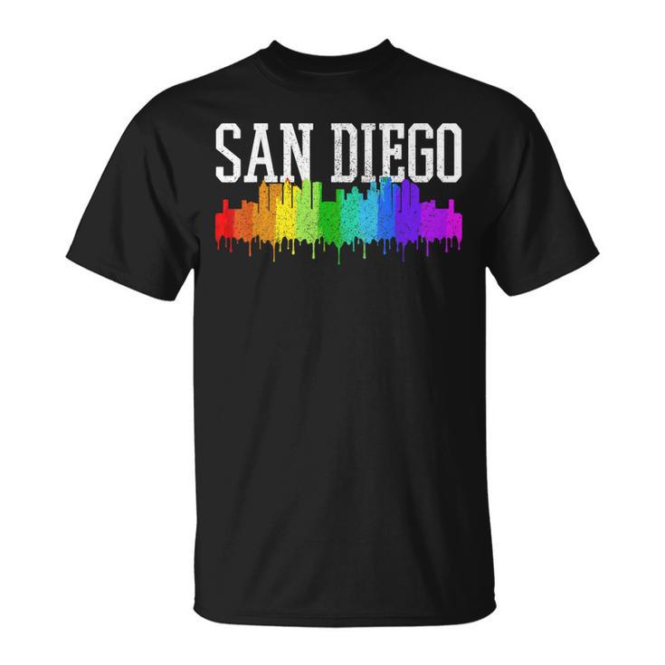 San Diego Skyline Rainbow Gay Pride Month California T-Shirt