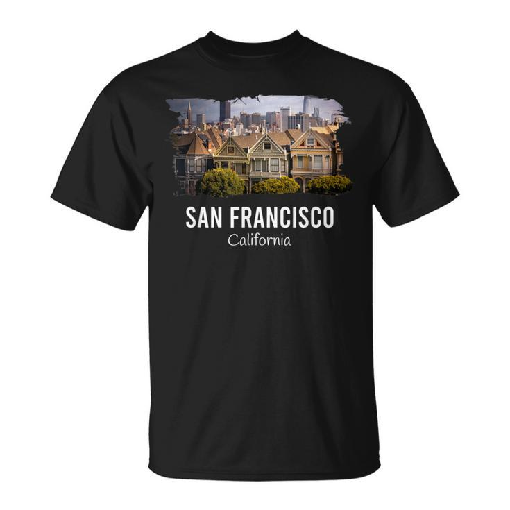 San Francisco California Skyline Painted Ladies Souvenir T-Shirt