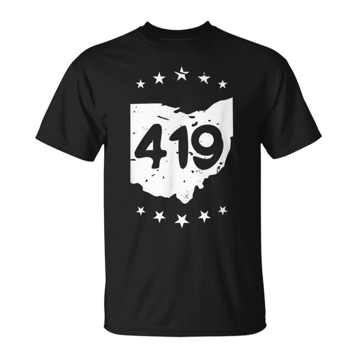 Sandusky Mansfield 5 Stars Area Code 419 Ohio Pride T-Shirt