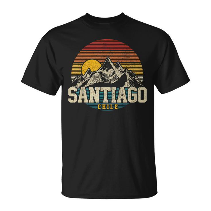 Santiago Chile Vintage Mountains Retro Souvenir T-Shirt