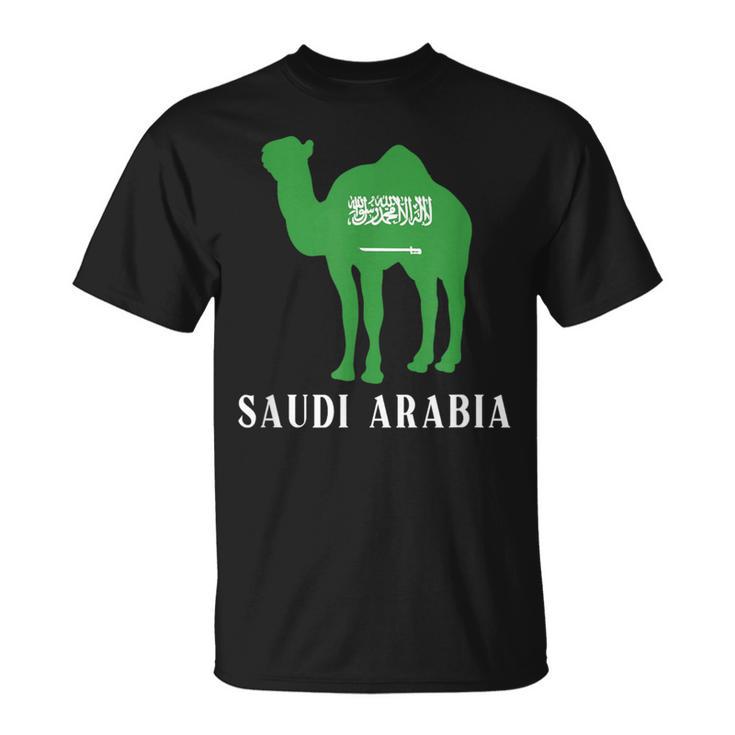 Saudi Arabia Flag Camel Saudi Arabian Travel T-Shirt