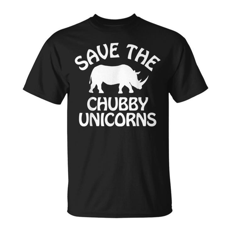 Save The Chubby Unicorns Retro Vintage Rhino Unicorn T-Shirt