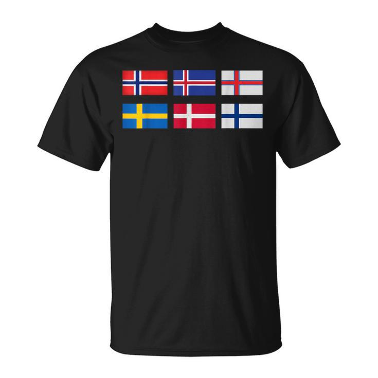 Scandinavia Flag The Nordic Country's Flag Northern Europe T-Shirt