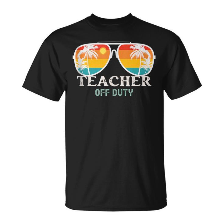 School Teacher Off Duty Sunglasses Beach Sunset Summer T-Shirt