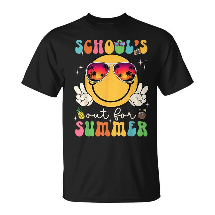 School's Out For Summer Teacher Last Day Of School Groovy T-Shirt