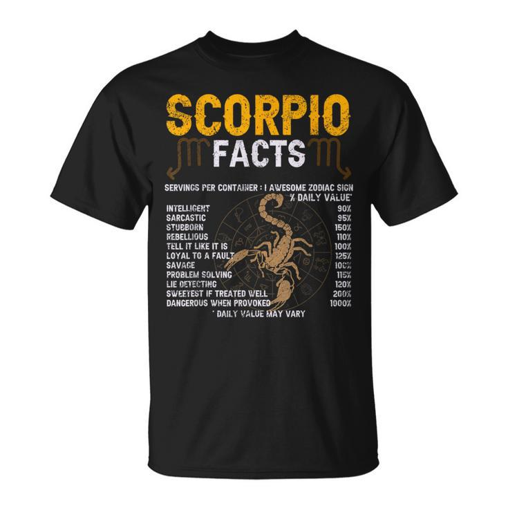 Scorpio Facts Zodiac Sign Personality Horoscope Facts T-Shirt