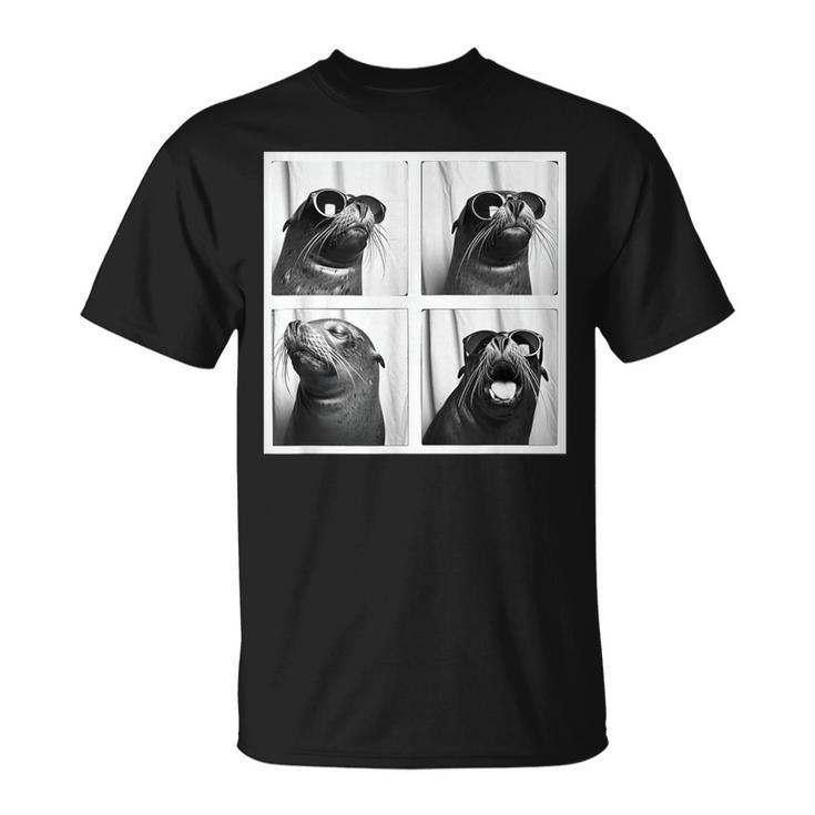 Seal With Sunglasses Cool Sea Lion Ocean Animal Photobooth T-Shirt