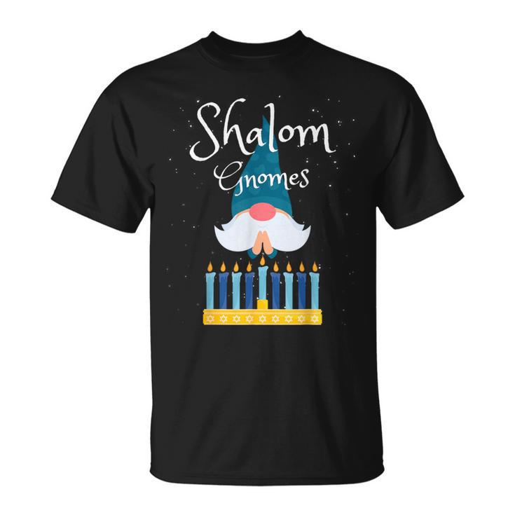 Shalom Gnomes Jewish Hanukkah Blessing Chanukah Lights T-Shirt
