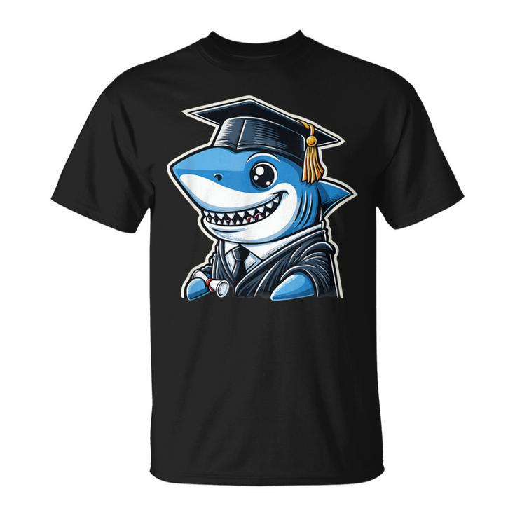 Shark Graduation Cap Class Of 2024 Shark Lover T-Shirt