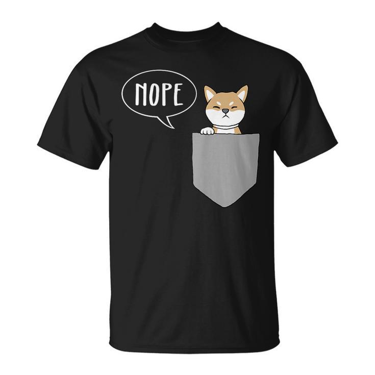 Shiba Inu Pocket Nope Shiba Inu T-Shirt