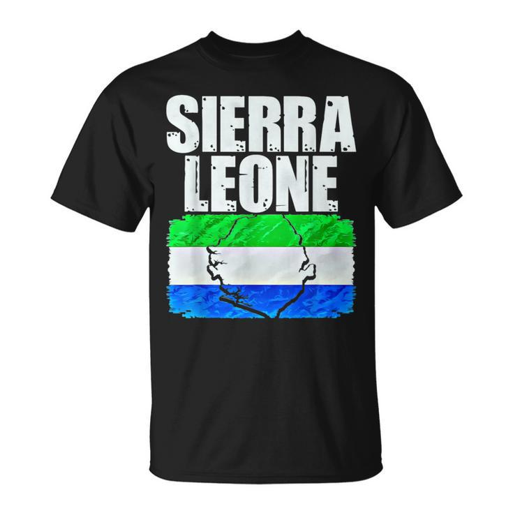 Sierra Leone Flag Map Emblem T-Shirt