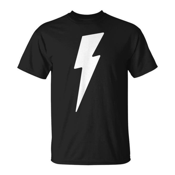Simple Lightning Bolt In White Thunder Bolt Graphic T-Shirt