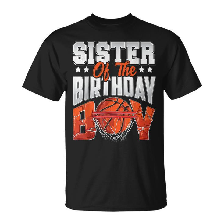 Sister Basketball Birthday Boy Family Baller B-Day Party T-Shirt