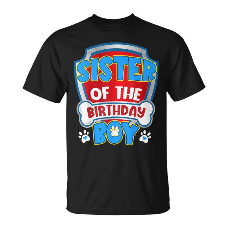 Sister Of The Birthday Boy Dog Paw Family Matching T-Shirt
