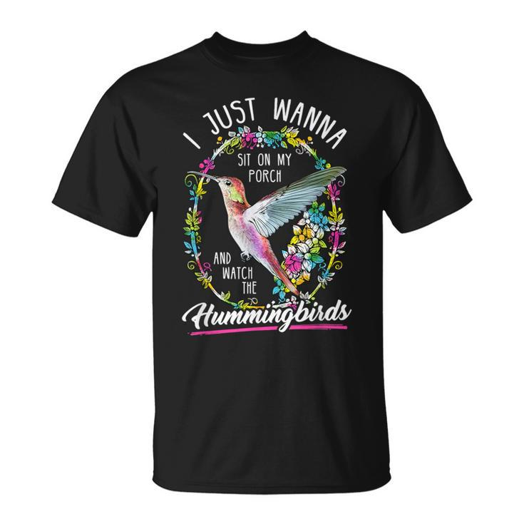 Sit On My Porch And Watch The Hummingbirds Top T-Shirt
