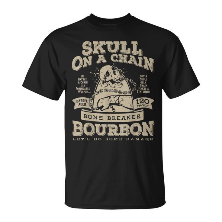 Skull On A Chain Bone Breaker Bourbon T-Shirt