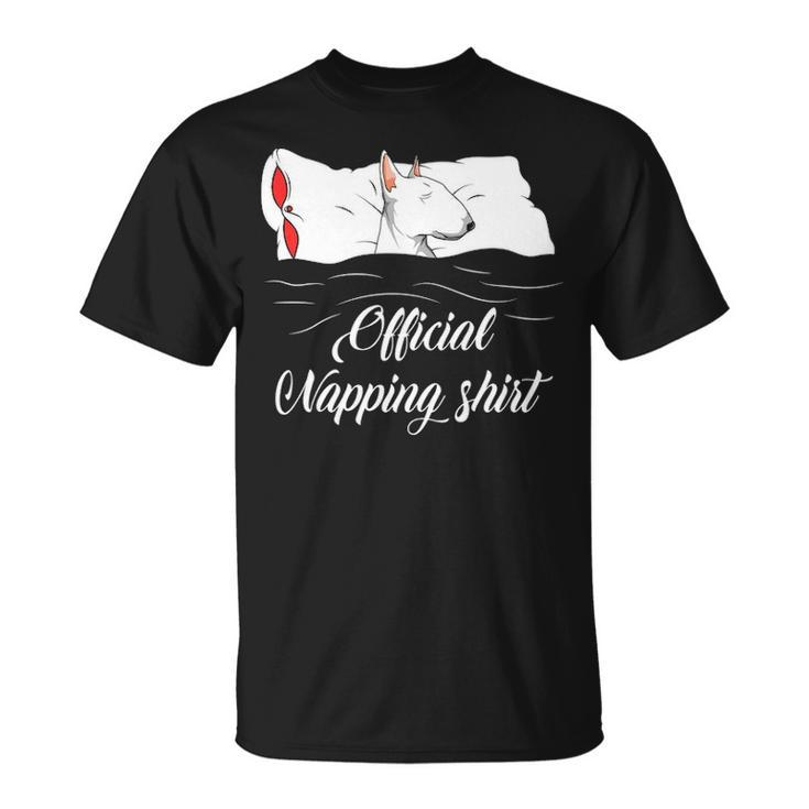 Sleeping Bull Terrier Pyjamas Dog Lover Official Napping T-Shirt